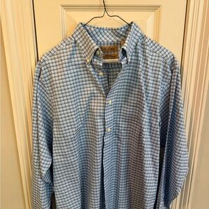 Roundtree & Yorke Light Blue Plaid Men's Shirt